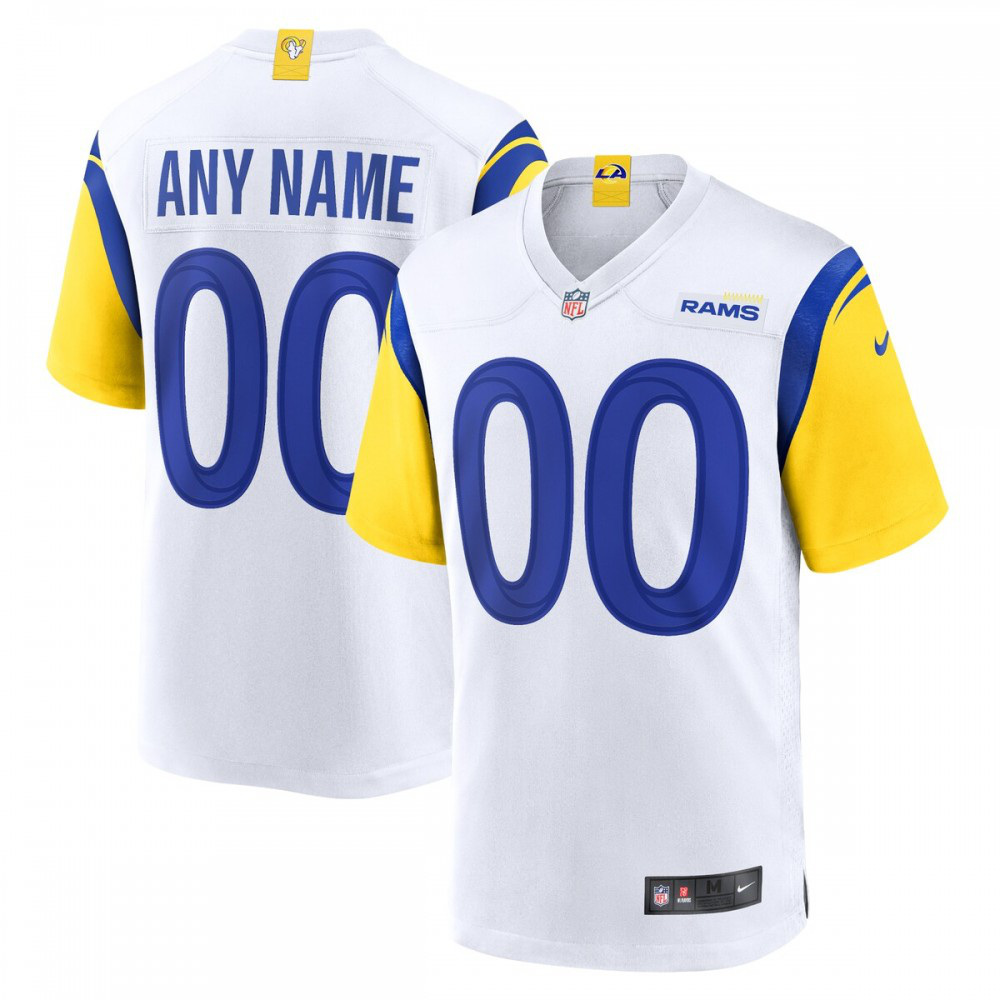 Los Angeles Rams Nike Alternate Custom Jersey - White-GridironStore